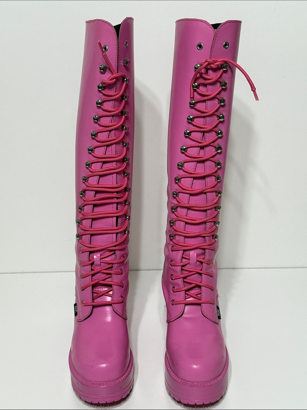 ROC Boots Australia “Lash” Leather Knee-High Lace-Up Platform Boots Rare - Picture 6 of 17